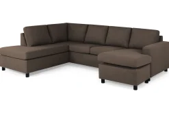 Crazy 4-seters Venstrevendt U-formet Large Sofa med Divan og Sjeselong i Stoff