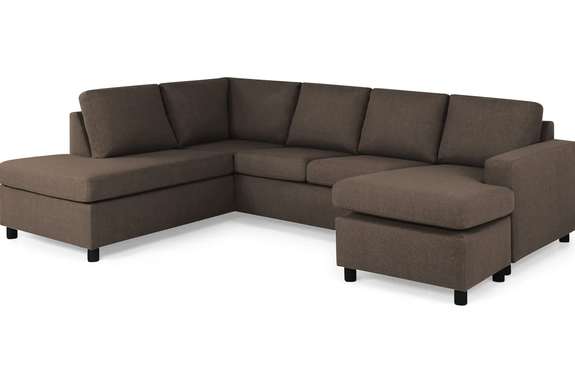 Crazy 4-seters Venstrevendt U-formet Large Sofa med Divan og Sjeselong i Stoff