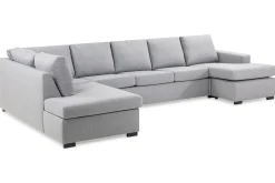 Crazy 5-seters Venstrevendt U-formet X-Large Sofa med Divan og Sjeselong i Stoff