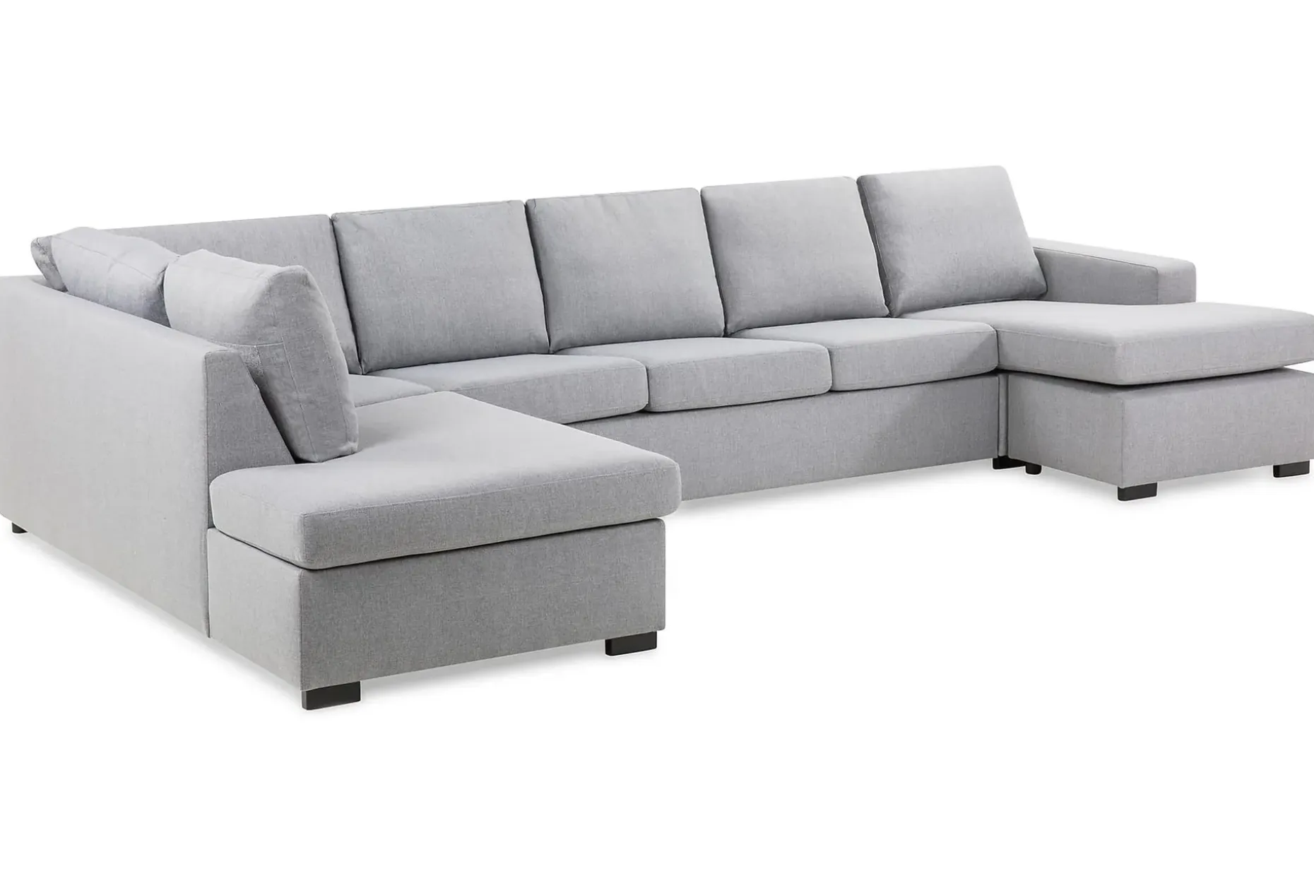 Crazy 5-seters Venstrevendt U-formet X-Large Sofa med Divan og Sjeselong i Stoff