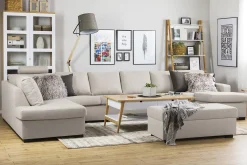 Crazy 6-seters Venstrevendt U-formet XX-Large Sofa med Divan og Sjeselong i Stoff