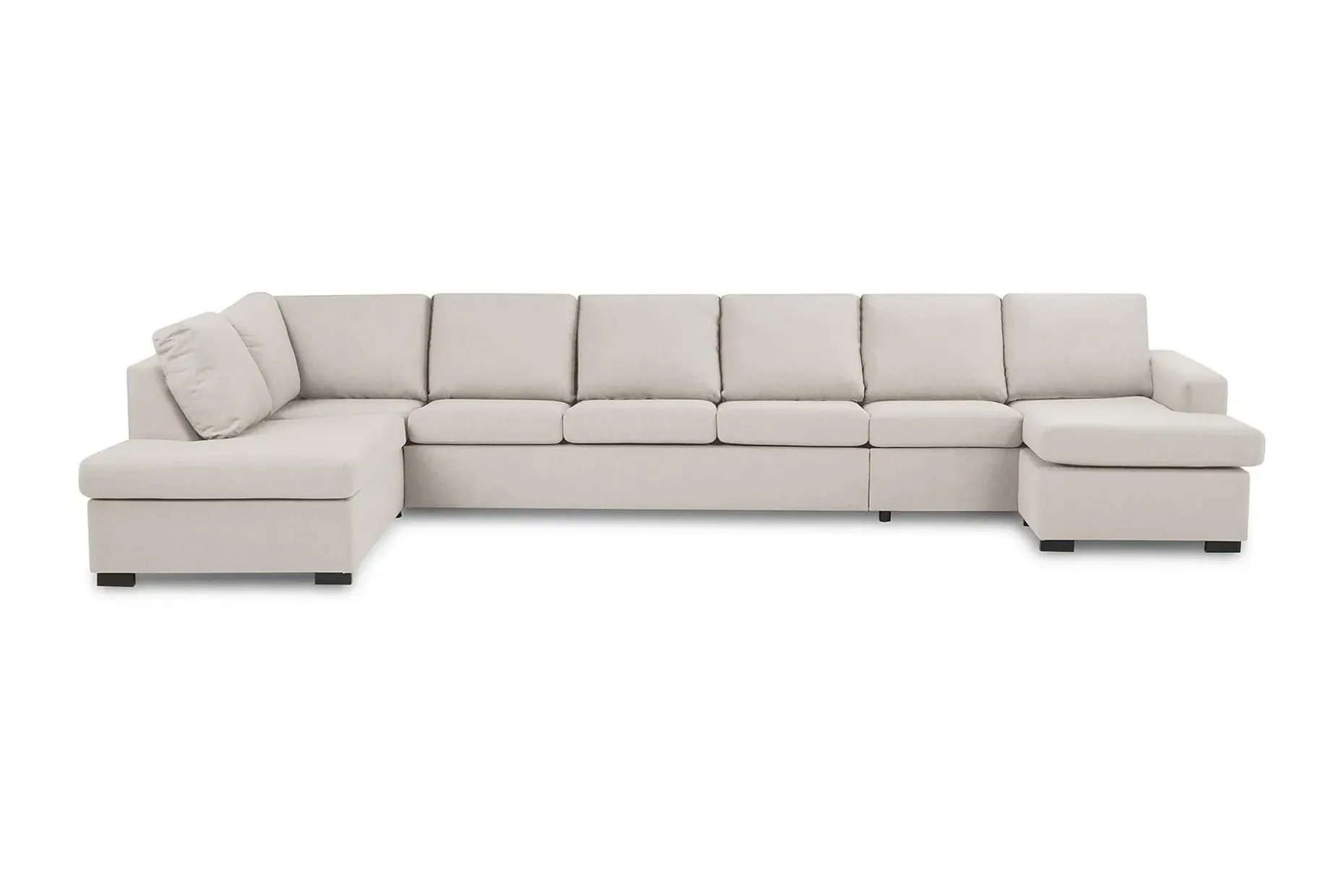 Crazy 6-seters Venstrevendt U-formet XX-Large Sofa med Divan og Sjeselong i Stoff
