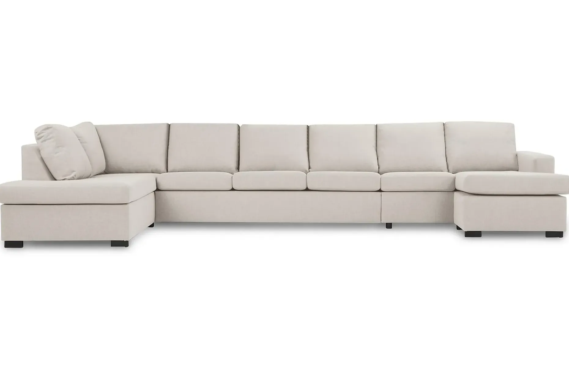 Crazy 6-seters Venstrevendt U-formet XX-Large Sofa med Divan og Sjeselong i Stoff