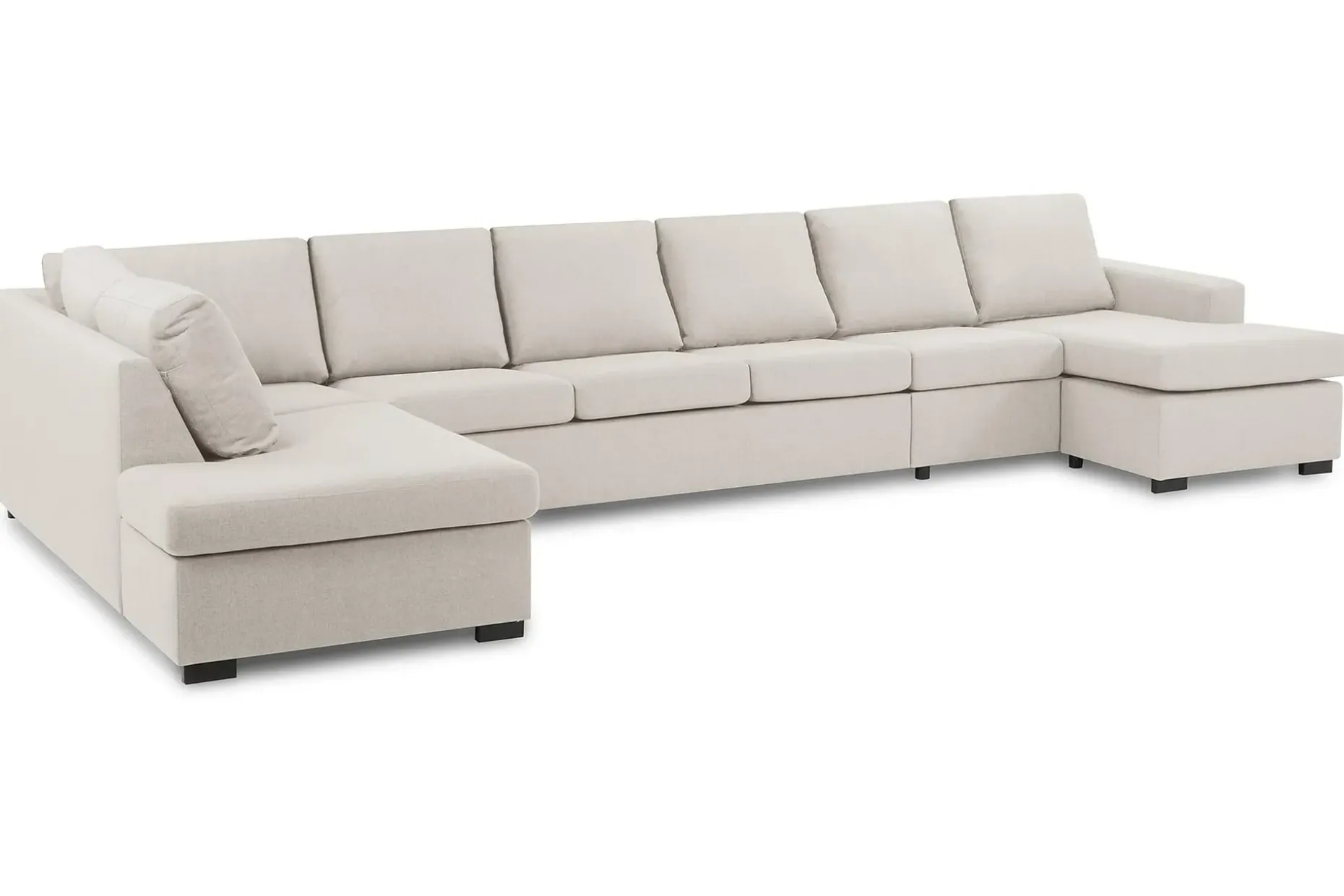 Crazy 6-seters Venstrevendt U-formet XX-Large Sofa med Divan og Sjeselong i Stoff