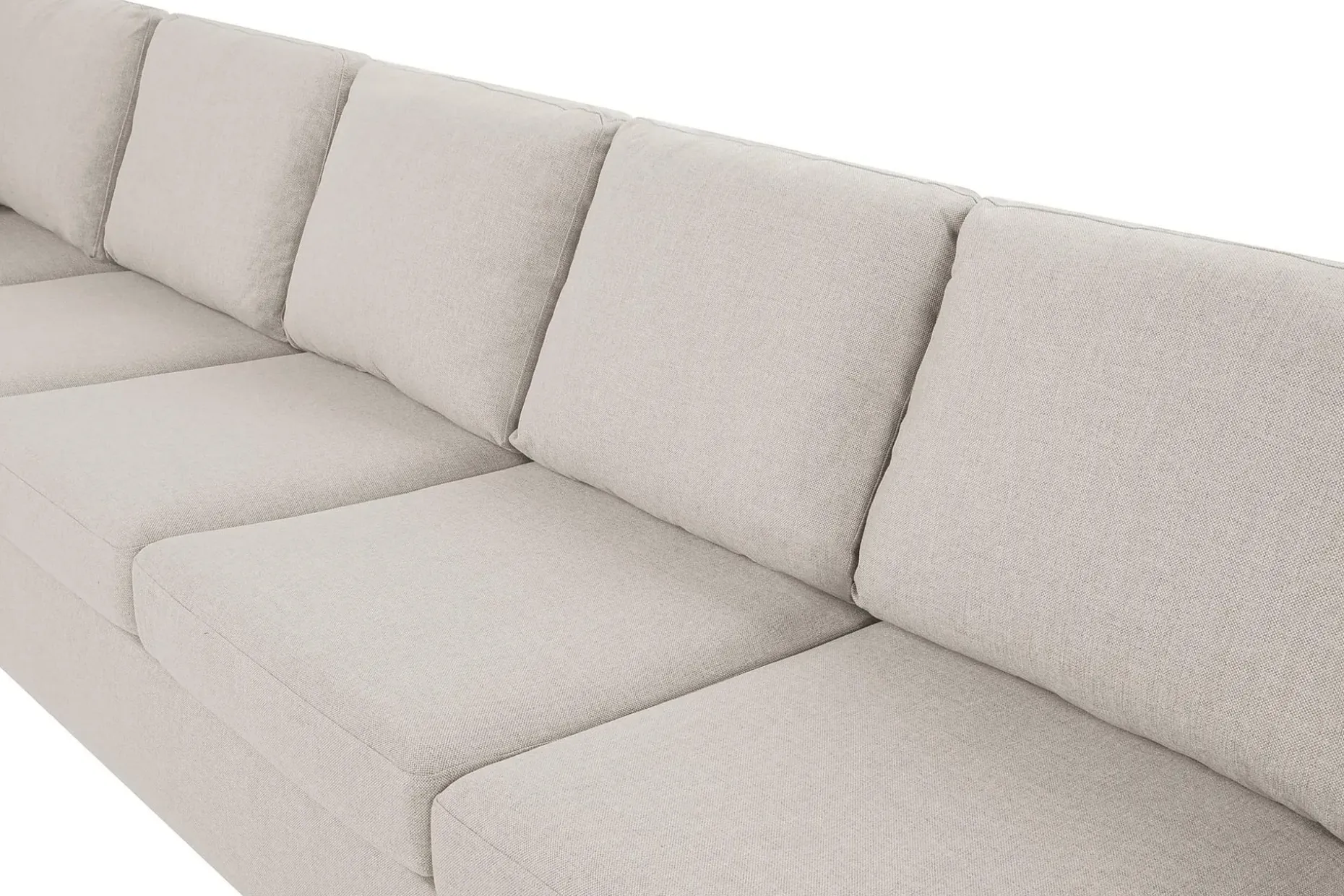 Crazy 6-seters Venstrevendt U-formet XX-Large Sofa med Divan og Sjeselong i Stoff