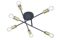 Cross Plafond 6xE27 svart / gull