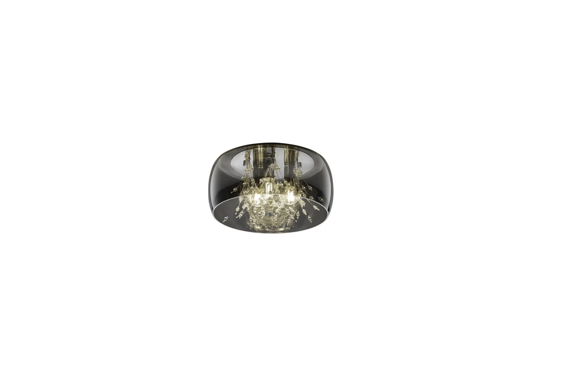 Crystel Taklampe 35 cm 3xE14 Krom/Krok glass