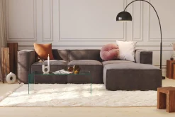 Cubo 4-seters L-formet Dyp Modulsofa med Divan i Fløyel