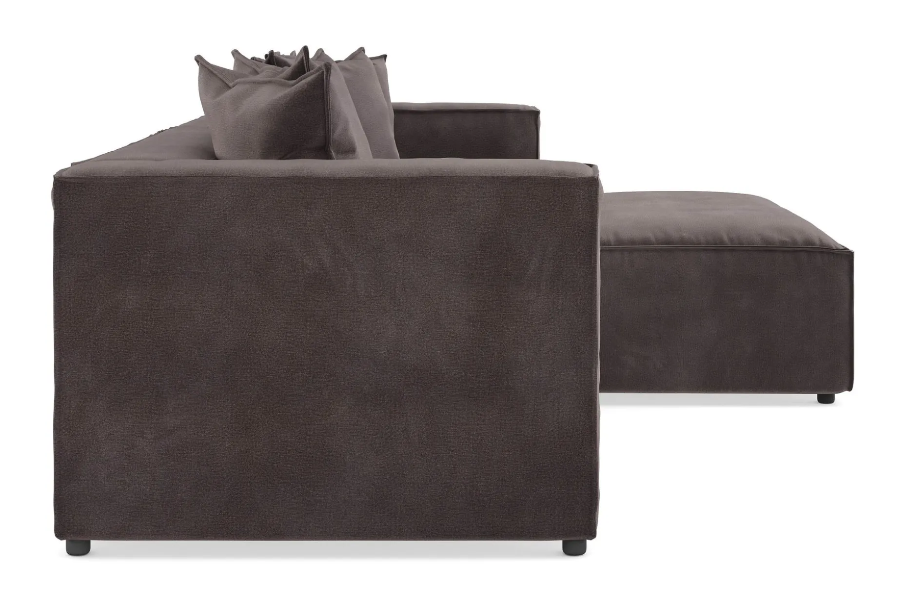 Cubo 4-seters L-formet Dyp Modulsofa med Divan i Fløyel