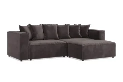 Cubo 4-seters L-formet Dyp Modulsofa med Divan i Fløyel