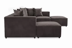 Cubo 5-seters U-formet Dyp Modulsofa med Divan og Sjeselong i Fløyel
