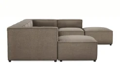 Cubo 5-seters U-formet Dyp Modulsofa med Divan og Sjeselong i Fløyel