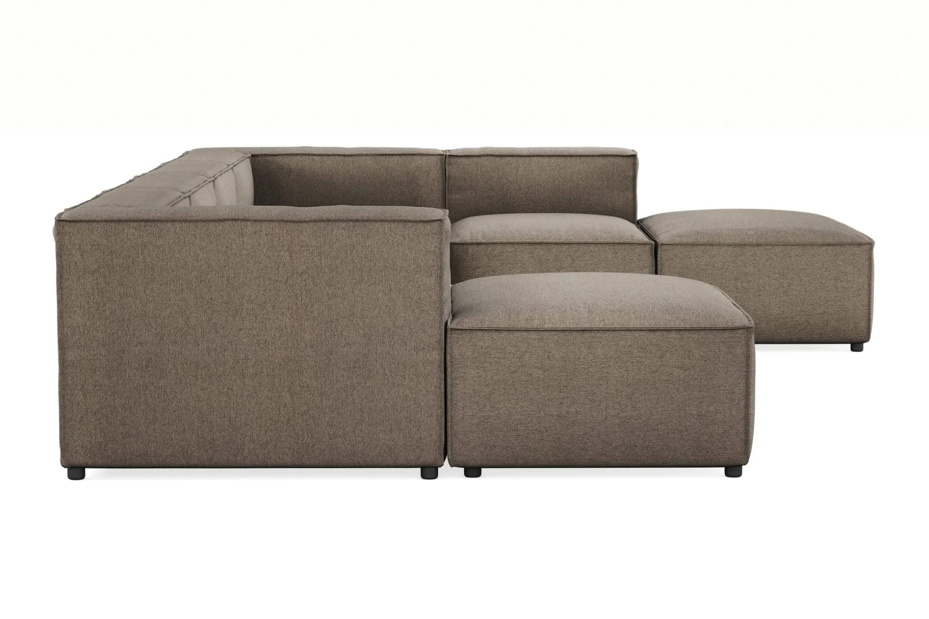 Cubo 5-seters U-formet Dyp Modulsofa med Divan og Sjeselong i Fløyel