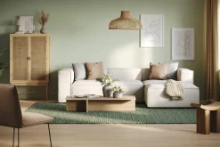 Cubo 4-seters Vendbar L-formet Dyp Modulsofa med Divan i Stoff
