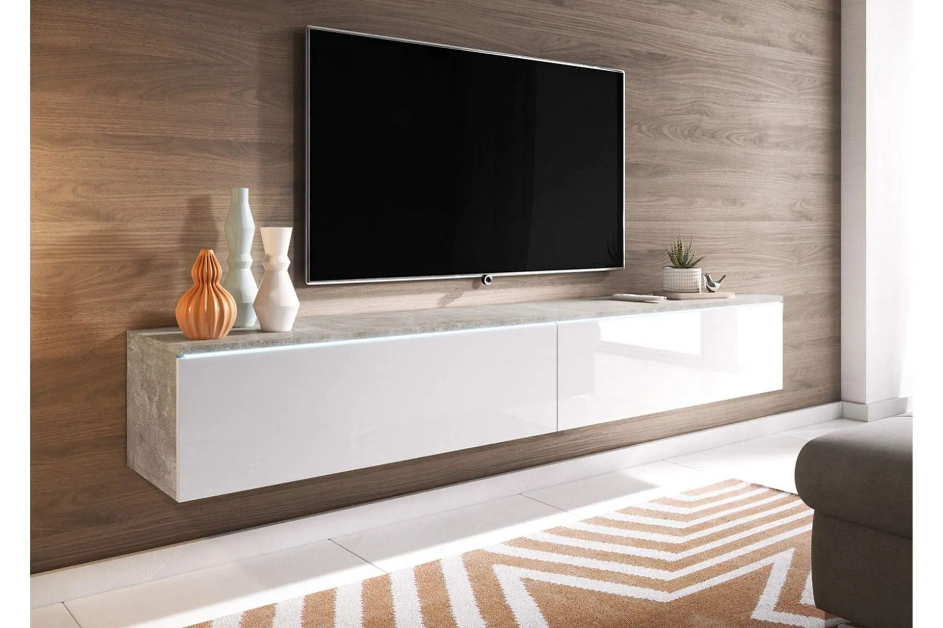 Cuguen TV-benk 180 cm LED-belysning