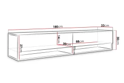 Cuguen Tv-skap 180 cm RGB LED