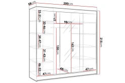 Cyria Garderobe med Speil 200x215 cm