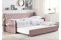 Dagseng 90 x 200 cm fløyel rosa MONTARGIS