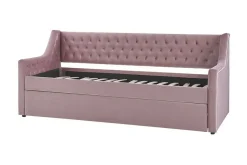 Dagseng 90 x 200 cm fløyel rosa MONTARGIS