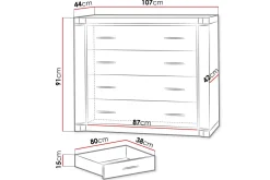 Dallas Skjenk 107x43,5x91 cm