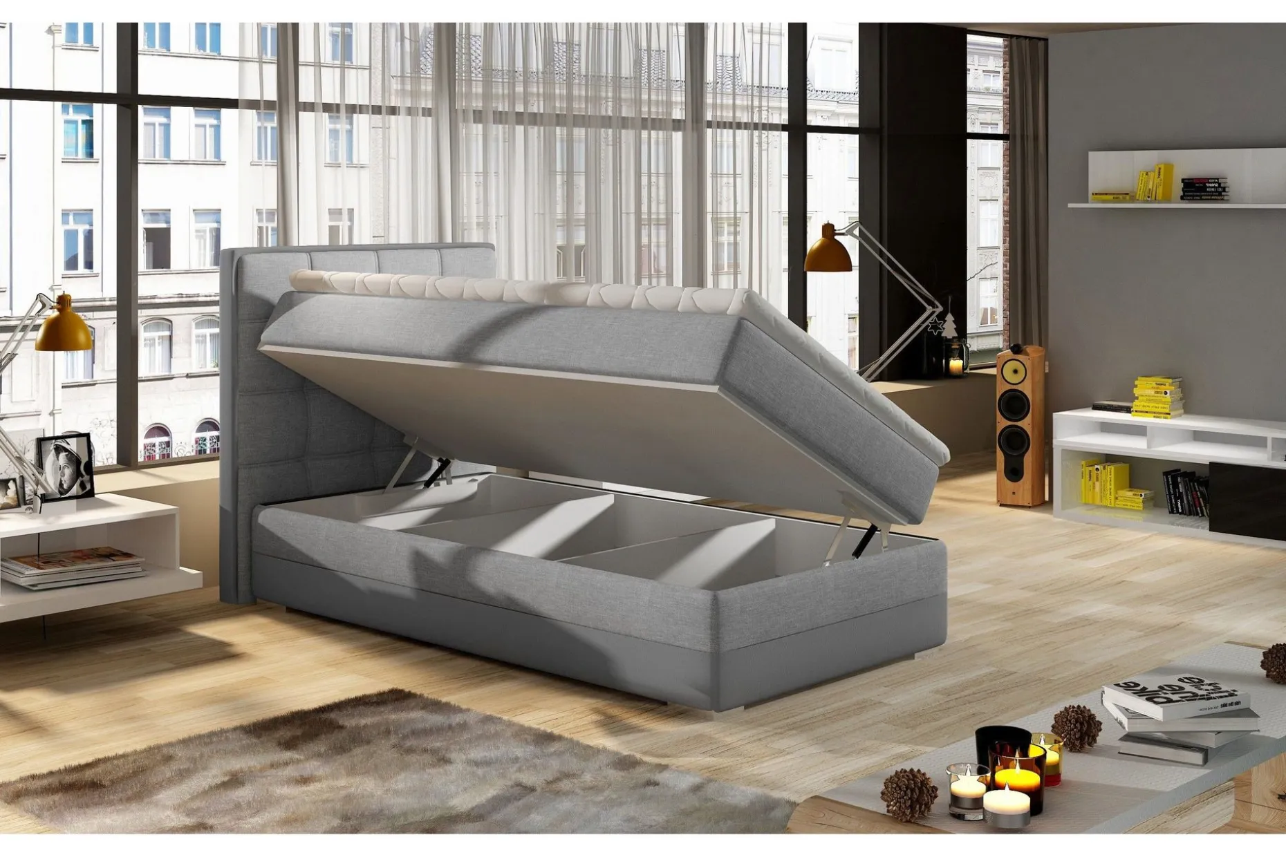 Damion Oppbevaringsseng 90x200 cm Venstre