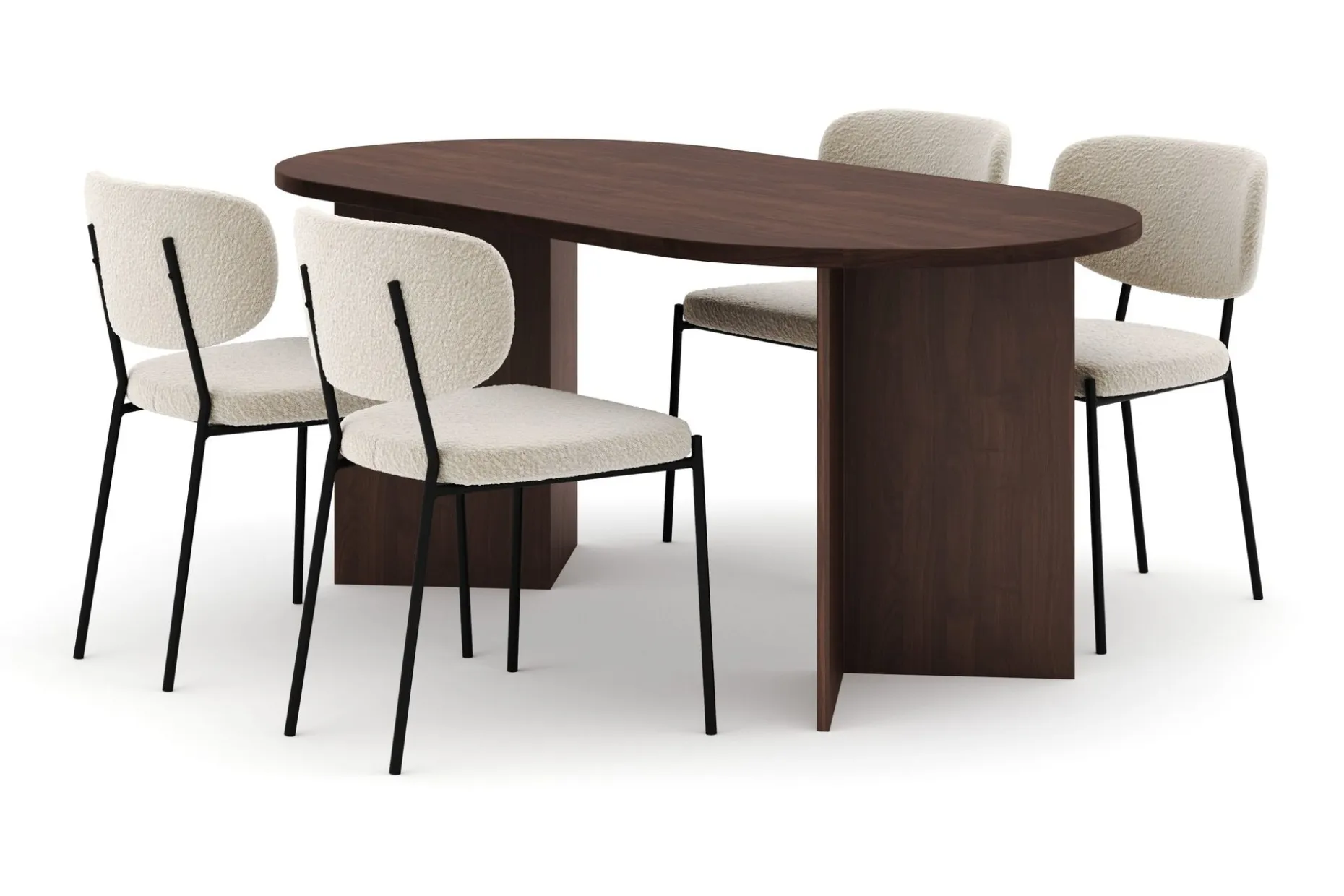 Dano Spisebord 180 cm med 4 Gemmiano Spisestoler