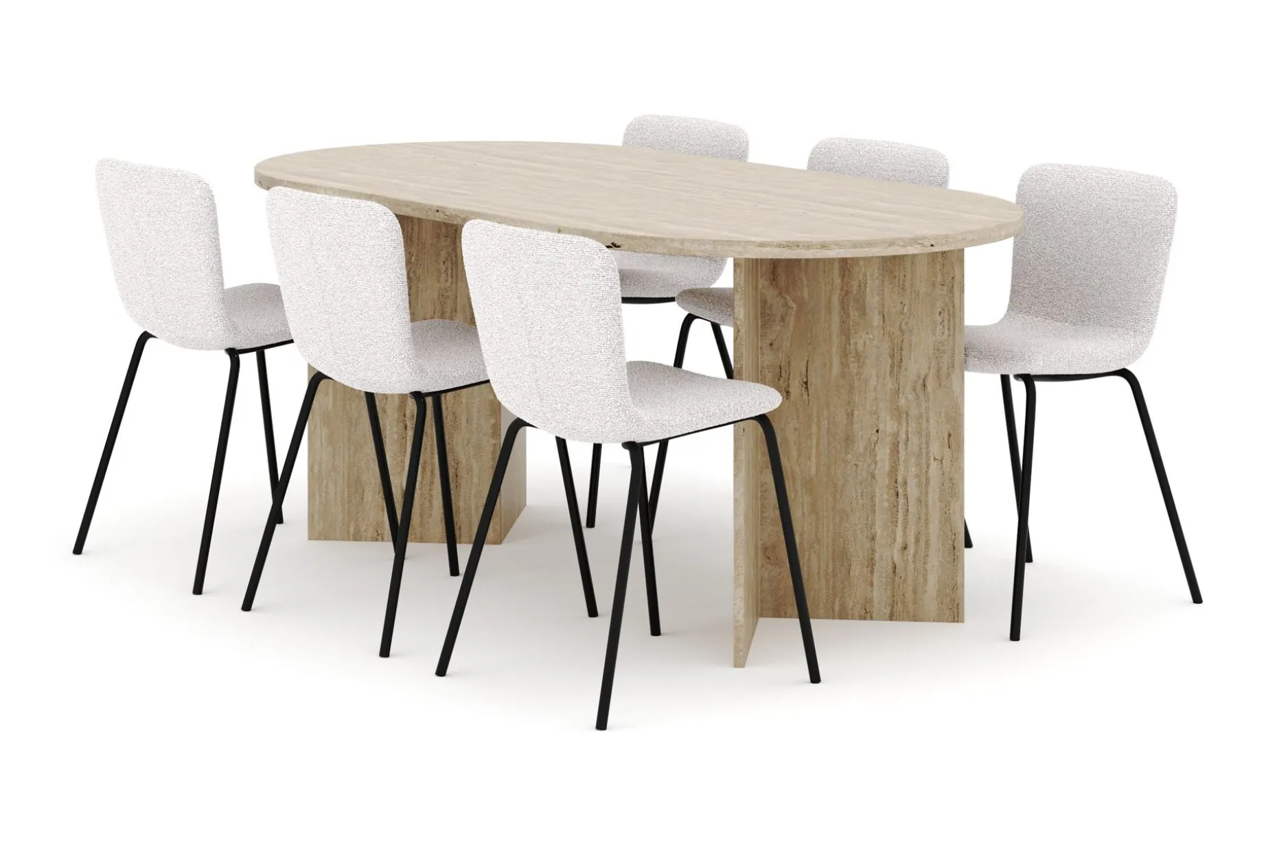 Dano Spisebord 180 cm med 6 Katy Spisestoler