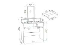 Dasina Sminkebord 80 cm