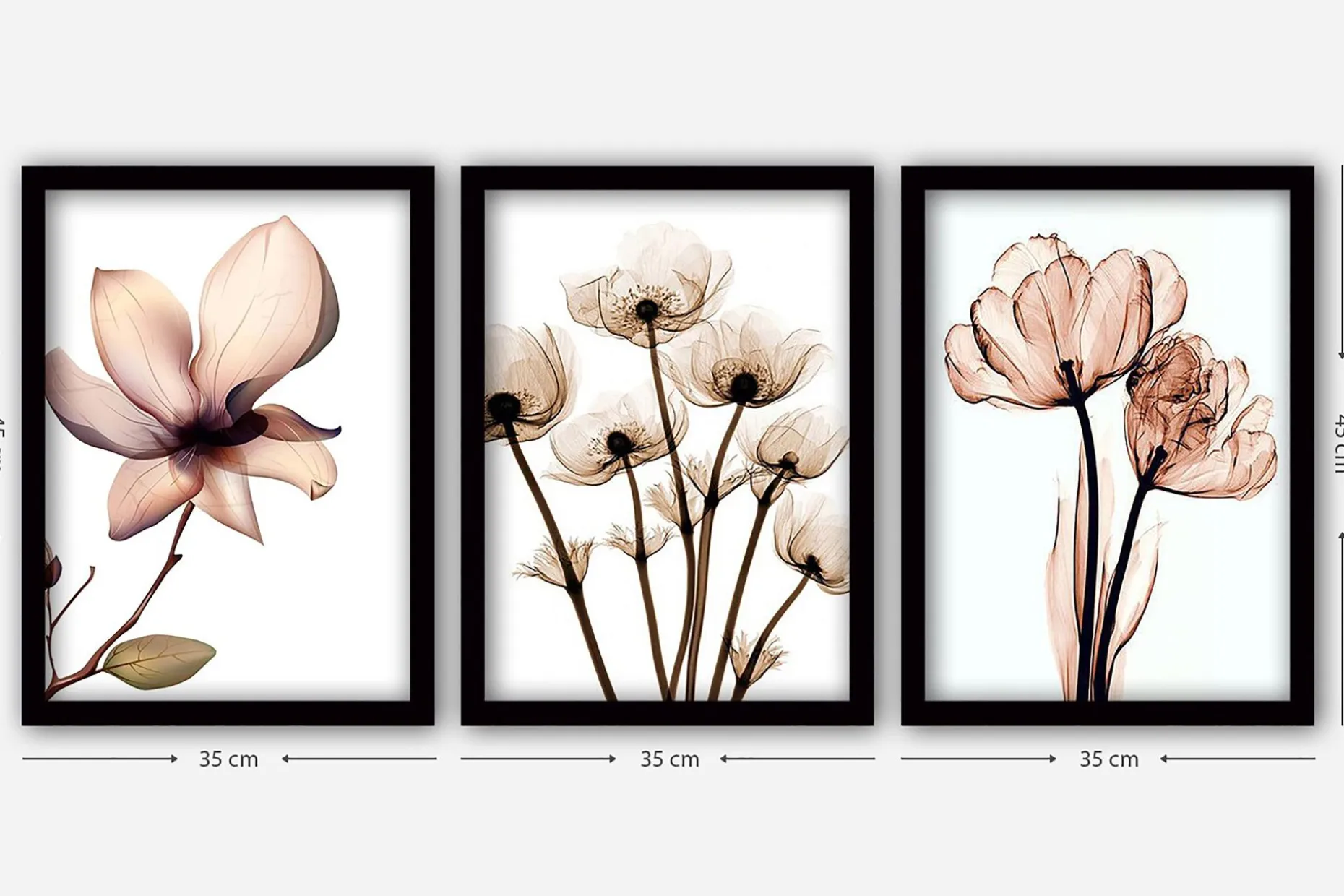 Decorative Framed Painting (3 Pieces) 35x45