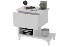 Decorotika Nattbord 46 cm med Oppbevaring Skuff + Hyller Ben