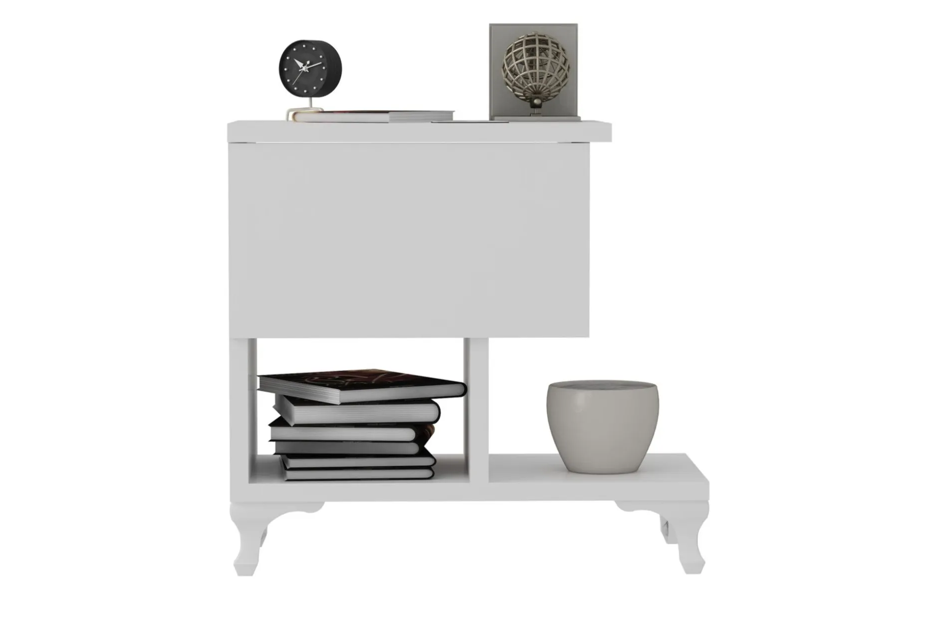 Decorotika Nattbord 46 cm med Oppbevaring Skuff + Hyller Ben