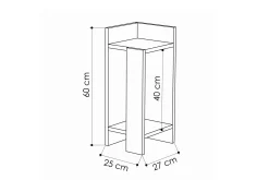Decorta Nattbord 27 cm med Oppbevaring Hyller Venstre