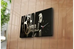 Dekorativ Canvasbilde med Klokke 2 Deler