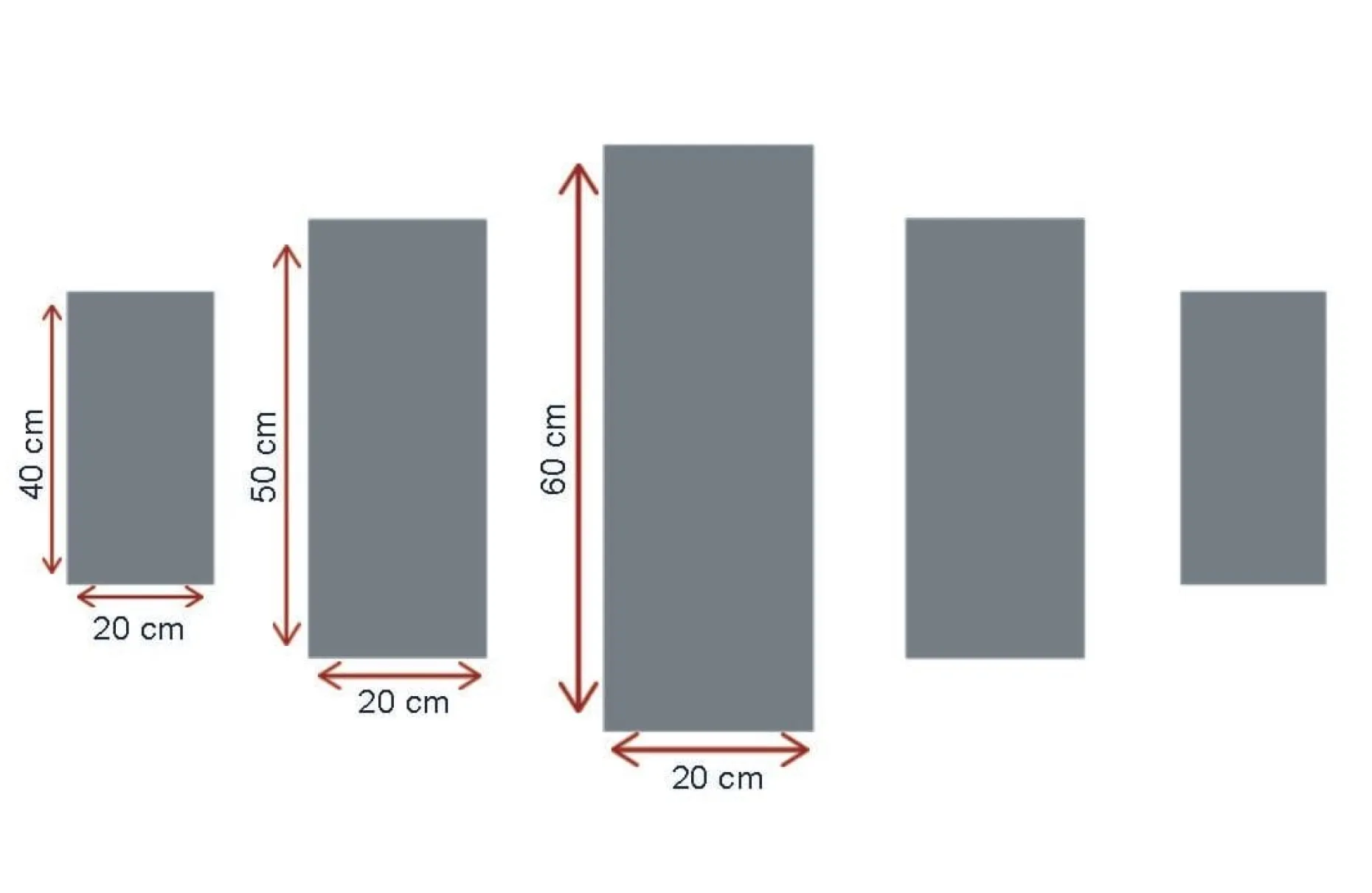 Dekorativ MDF-maling 5-Deler 20x60 cm