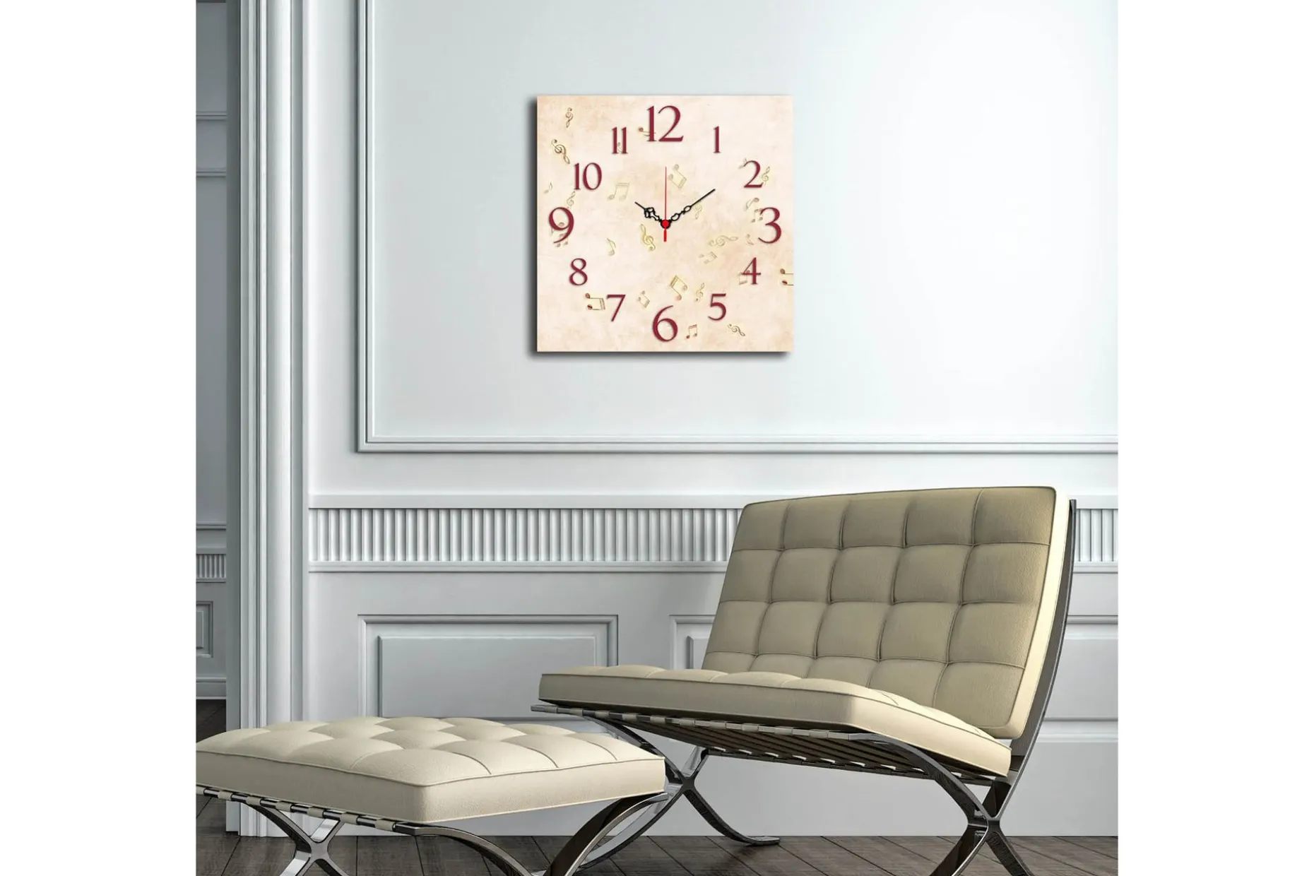 Dekorativ MDF Veggklokke 40x40 cm
