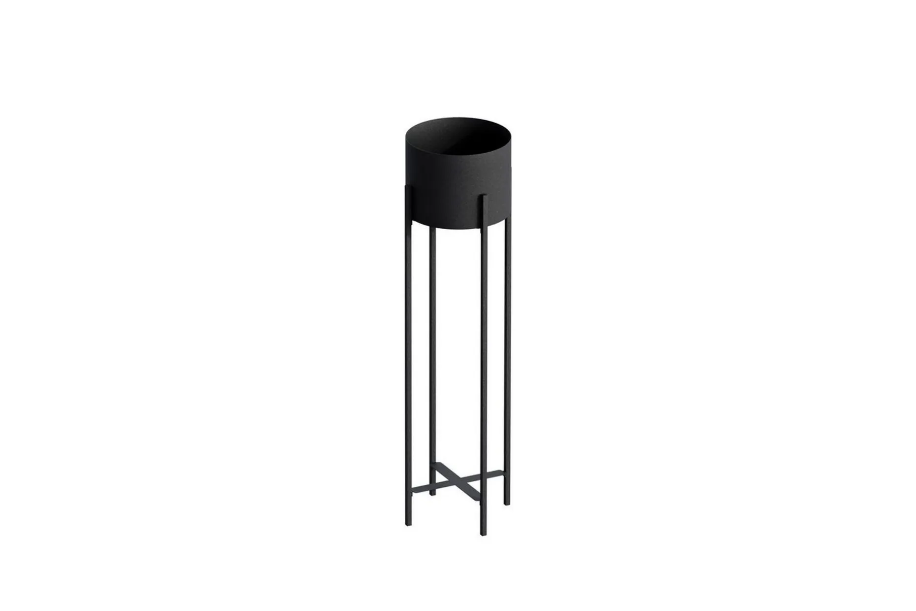 Dekorativ potte Mirven Svart 23 x 23 x 78 cm