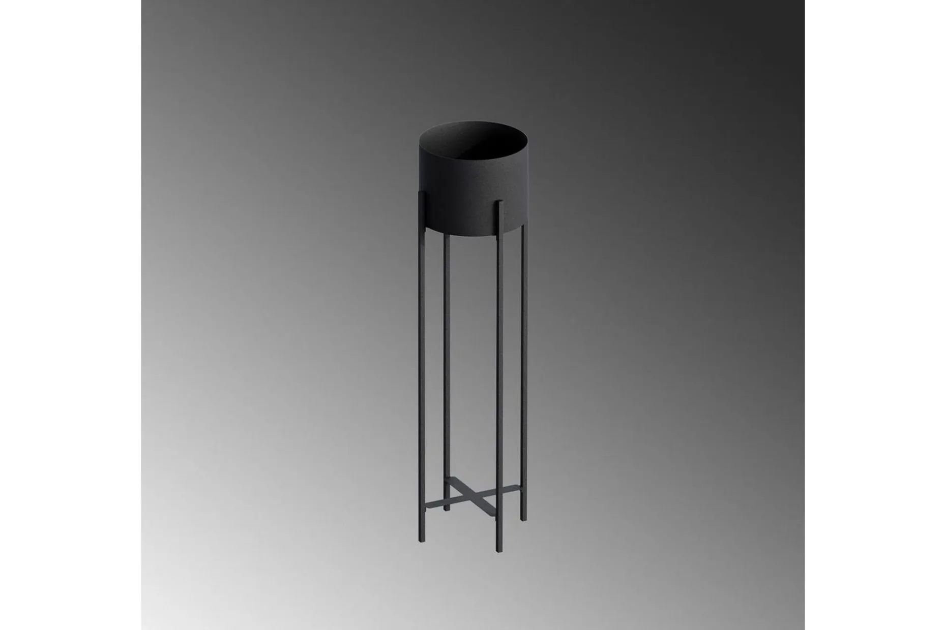 Dekorativ potte Mirven Svart 23 x 23 x 78 cm