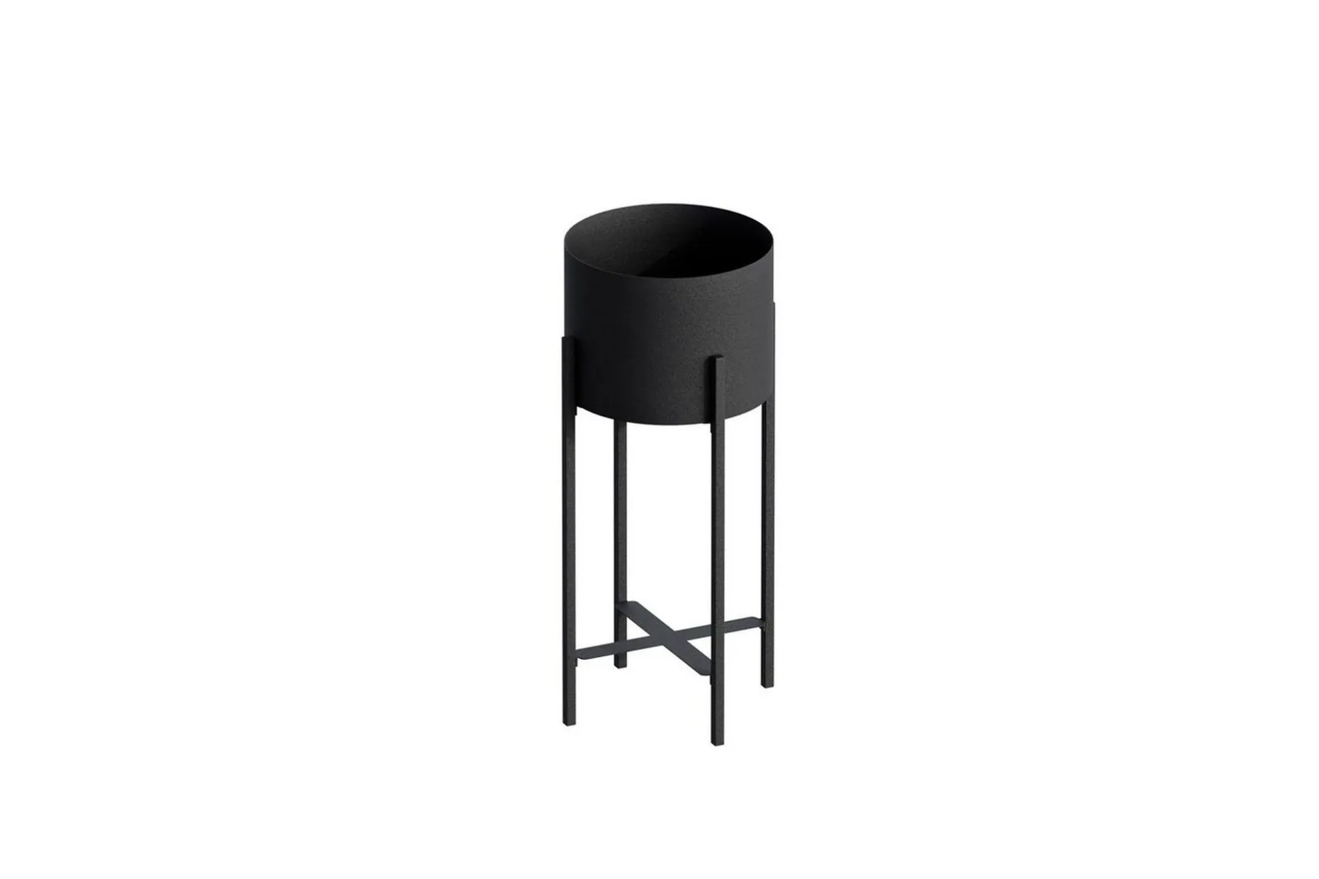 Dekorativ potte Mirven Svart 23 x 23 x 48 cm