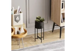 Dekorativ potte Mirven Svart 23 x 23 x 48 cm