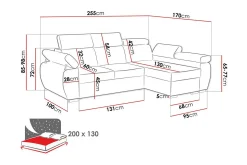 Denegal 3-seters Hjørnesovesofa