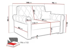 Denegal 2-seters Sovesofa