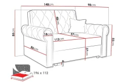 Denegal 2-seters Sovesofa
