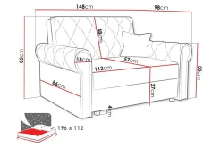 Denegal 2-seters Sovesofa