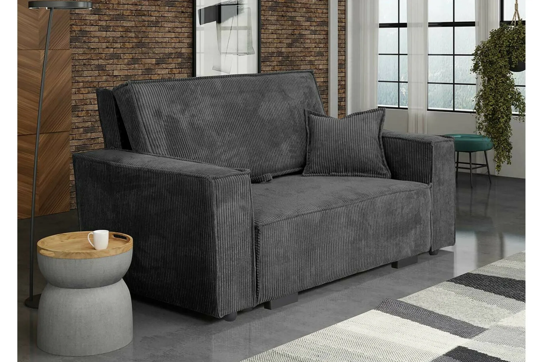 Denegal 2-sits Bäddsoffa Dark grey