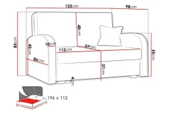 Denegal 2-sits Bäddsoffa Ljusgrå