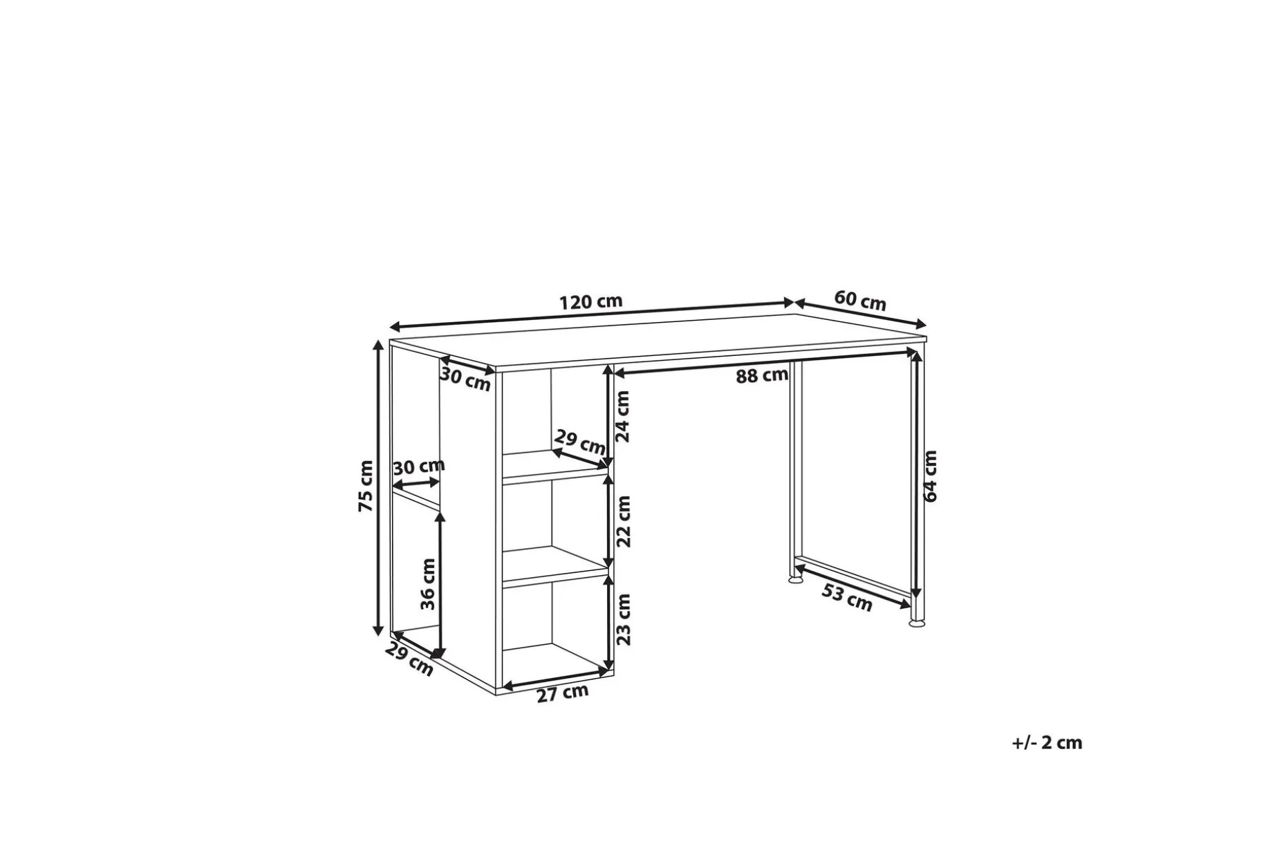 Dese Skrivebord 120 cm med Oppbevaring