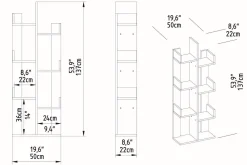 Desgrar Bokhylle 50x173 cm