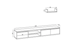 Desgrar Tv-möbelset 180x25 cm