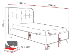 Deyros sengeramme 90x200 cm