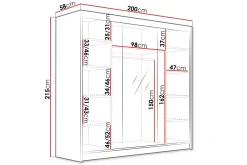 Dianna Garderobe med Speil 200x215 cm